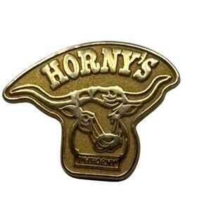 Hornys Longhorn Gold-Tone Lapel Pin With Backing